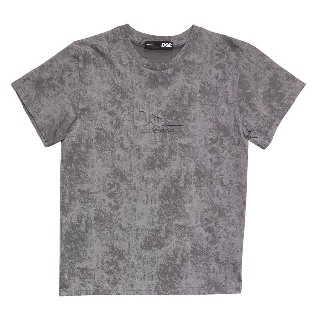 T-SHIRT UOMO DROP SEASON 2 GREY STONE WASH LOGO RILIEVO