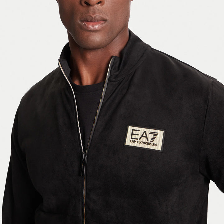 7M000674 AF16718 FELPA UOMO EA7 EMPORIO ARMANI GOLD LABEL BLACK GOLD E PANNA SUEDE