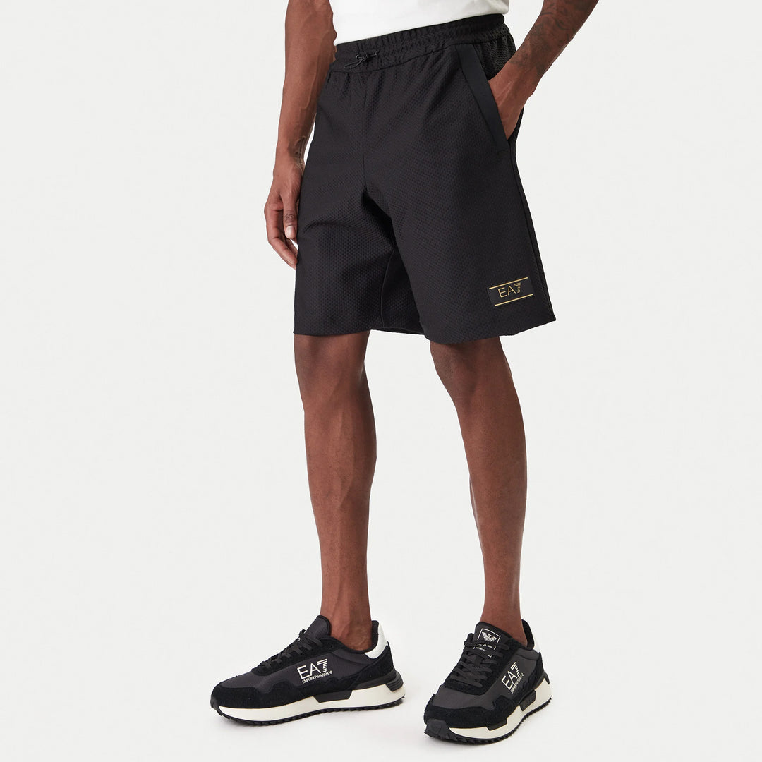 BERMUDA SPORTIVI UOMO EA7 EMPORIO ARMANI CON LOGO A CONTRASTO