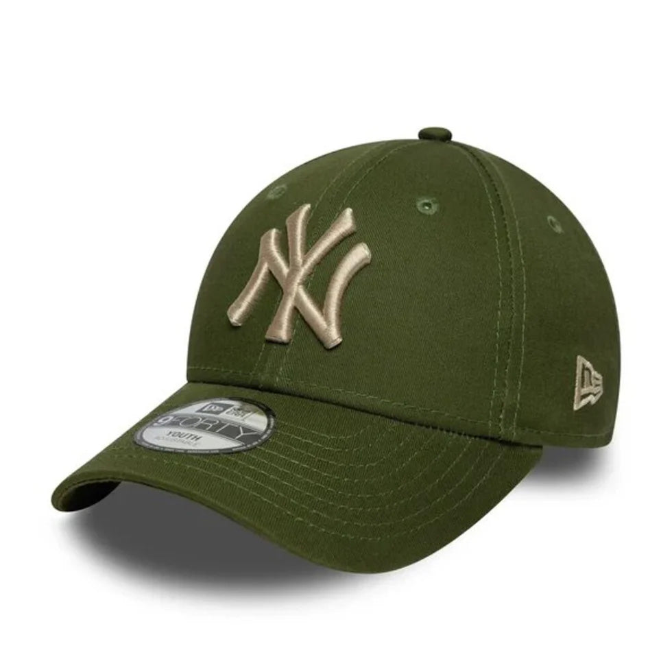 60759059 - Cappelli - Bambini/Ragazzi 3-7 Anni - New Era - 9FORTY JUNIOR NEW YORK YANKEES - Strapback - Verde Oliva - League Essential - Look Casual - Accessori - Autunno/Inverno - 2025