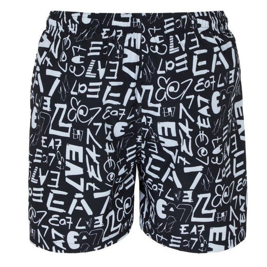 COSTUME DA BAGNO UOMO EA7 EMPORIO ARMANI BOXER LOGO ALL-OVER