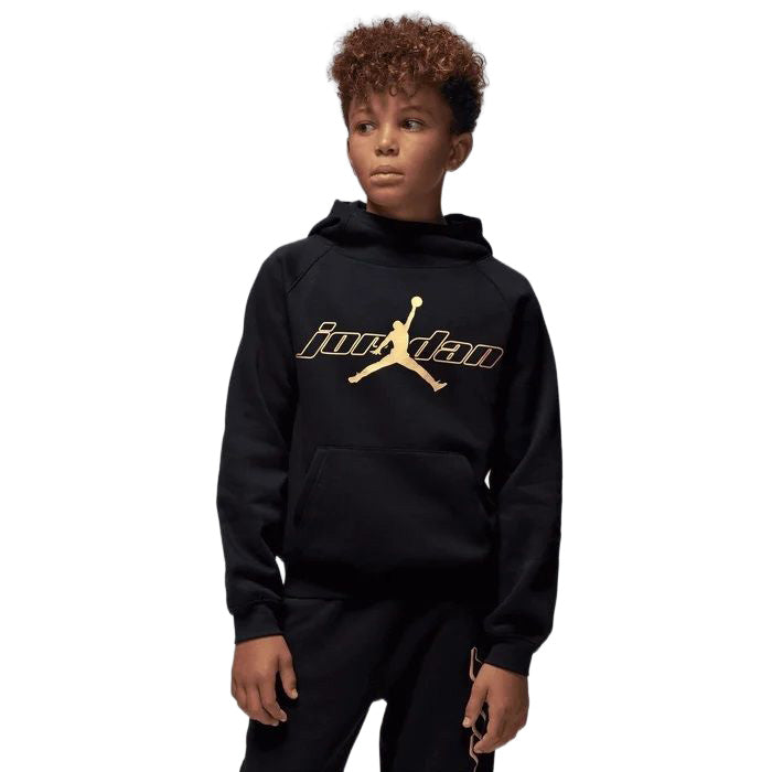 95F338 - Felpe - JORDAN - Con Cappuccio - Junior/Bambini - Jumpman Logo - Nera - Hoodie - Capo Essenziale - Basket - Stile Street Junior - Morbida - Look Sportivo