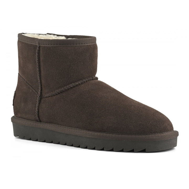 HC.YW001N - Scarpe - Donna - Colors Of California - Stivaletto Donna - Marrone Moka - Ecopelle Con Zip - Stile Biker Chic - Suola Carrarmato - Look Grintoso - Abbigliamento - Autunno/Inverno