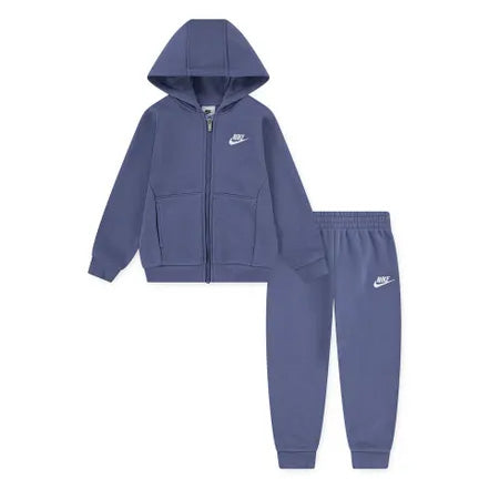 86L445 - Tute - Nike - Completo - Bambino/A - Felpa Con Cappuccio - Full Zip & Pantaloni Jogger - Violetta - Comfort Junior - Calda & Comoda