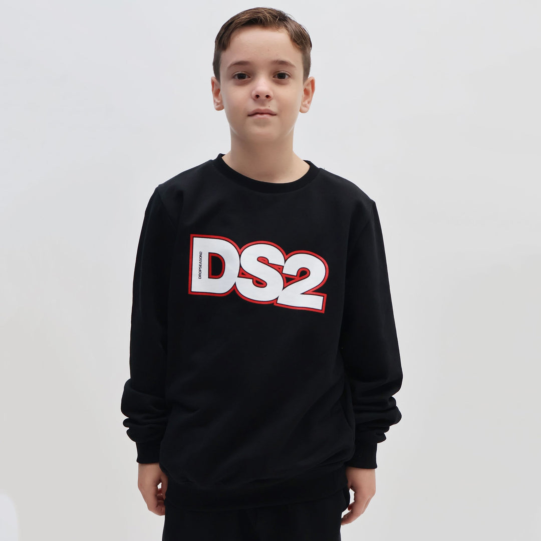 FW25K080 - Abbigliamento - Felpe - Bambini - DS2 - DROP SEASON 2 - Girocollo - Felpato - Streetwear - Autunno/Inverno 2025