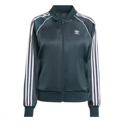 JZ6732 - Tute - Adidas - Donna - ORIGINALS SST SATIN - Verde - Glam Sportivo - Look Retrò Chic - Autunno/Inverno - 2025