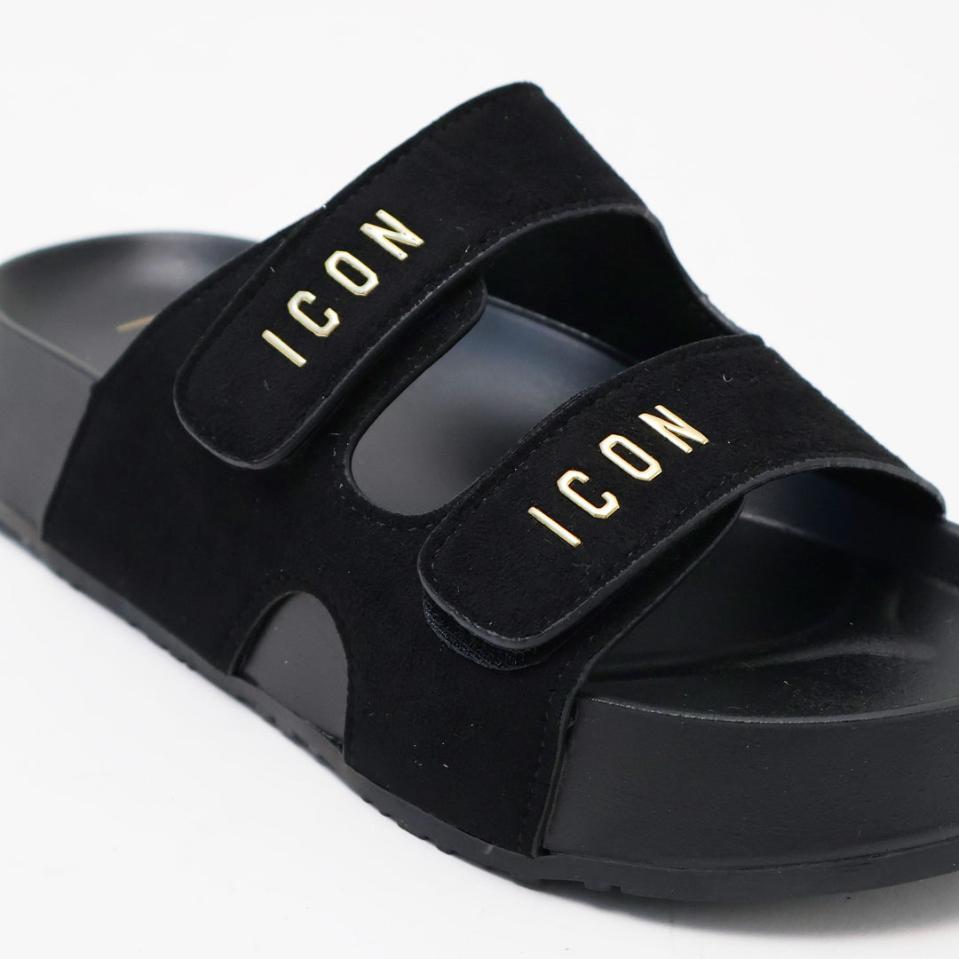 CIABATTE ICON SLIDE LOGO BLACK DONNA