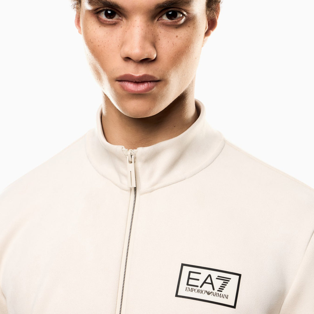 7M000674 AF16718 FELPA UOMO EA7 EMPORIO ARMANI GOLD LABEL BLACK GOLD E PANNA SUEDE