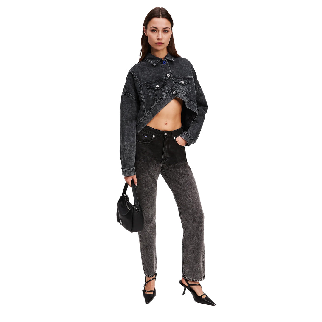 A3W14060 - Giacche - Jeans - Donna - KARL LAGERFELD - SPORTY-CHIC - Washed Black - Cut/Out - Look Streetwear - Denim Jacket - Abbigliamento