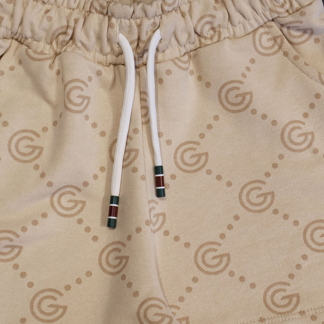 PANTALONCINI GABRIELLA GUCCI SHORTS MONOGRAM G ALL-OVER SABBIA