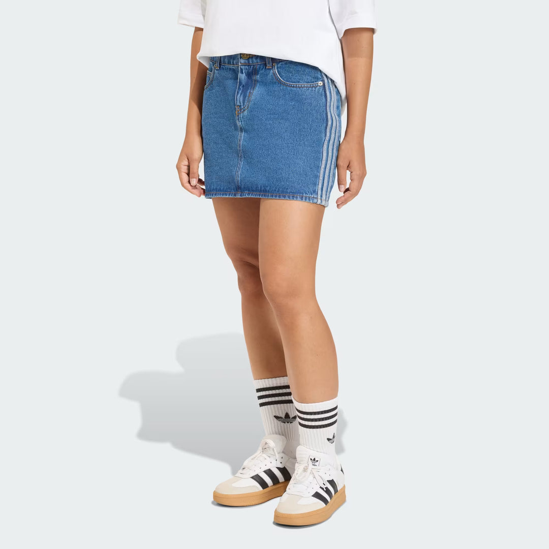 GONNA DONNA ADIDAS ORIGINALS DENIM CON TRE STRISCE