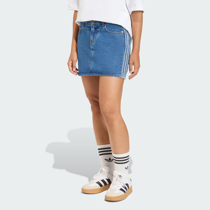 GONNA DONNA ADIDAS ORIGINALS DENIM CON TRE STRISCE