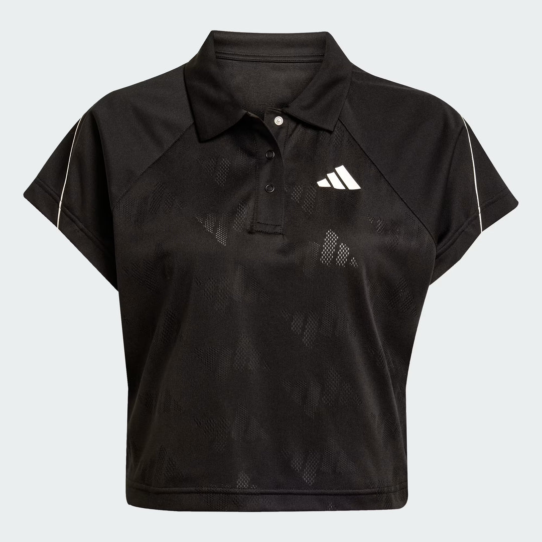 POLO CORTA DONNA ADIDAS STADIUM JACQUARD BLACK