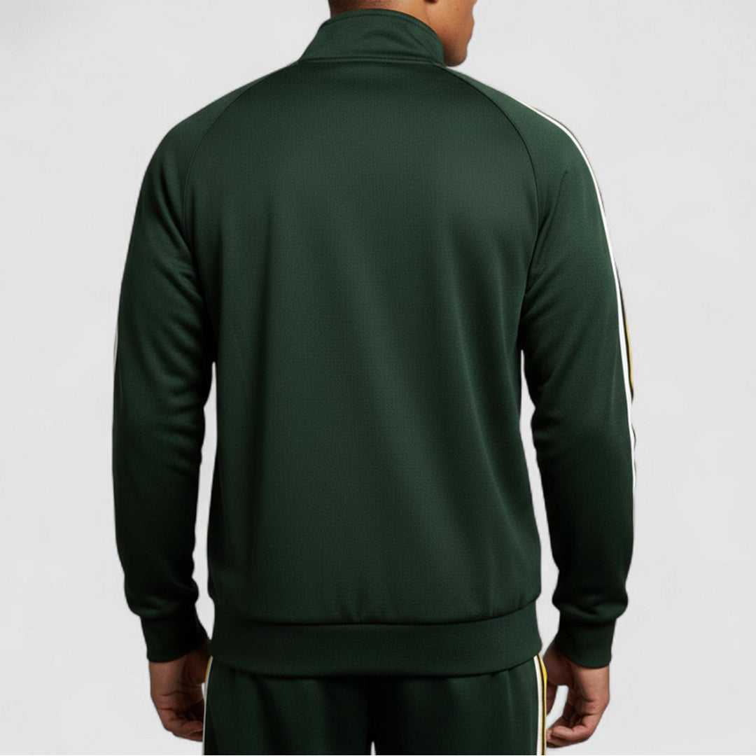 47-BB018PMIRPL636516DG - Giacche - Uomo - 47 MVP - BRAND JETWAY - OAKLAND ATHLETICS - Verde Scuro - Zip Dorata - MLB - Giacca Jetway - Track Jacket - Abbigliamento Autunno Inverno