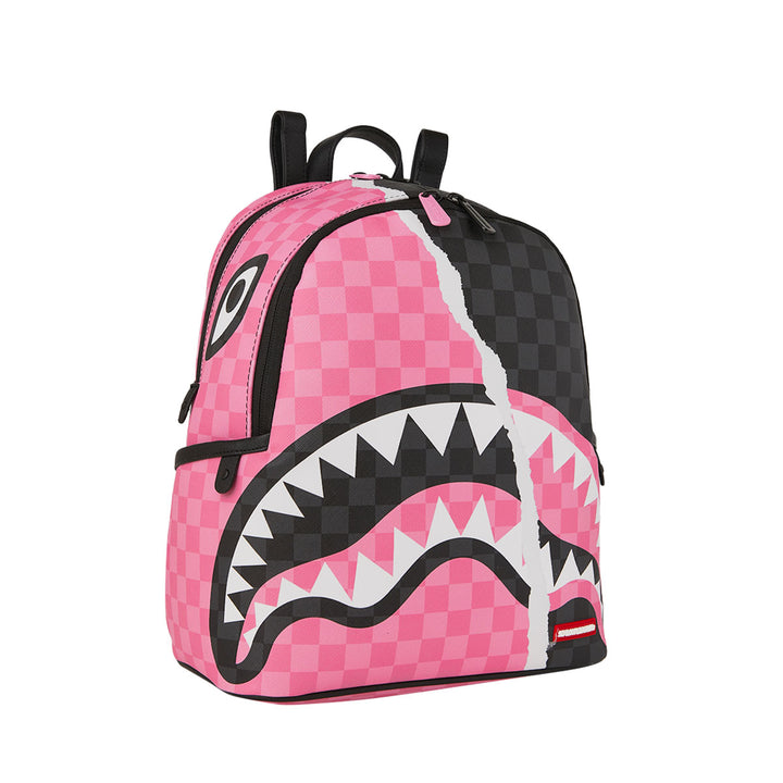 ZAINO BACKPACK SPRAYGROUND PINK AND BLACK TEAR SIP PVC SCACCHI 910B8276NSZ