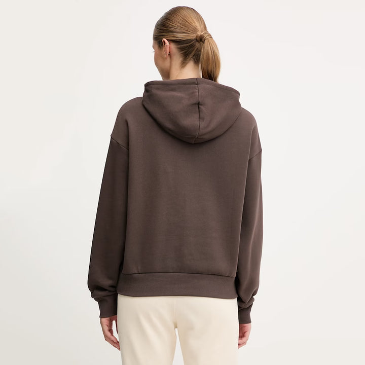 7W000422 AF10377 - FELPA CON CAPPUCCIO EA7 EMPORIO ARMANI DONNA MARRONE