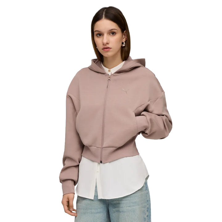 FELPA PUMA CLOUDSPUN FULL ZIP DONNA 634571 NERO & TORTORA