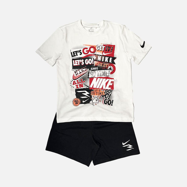 SET COMPLETO JUNIOR NIKE T-SHIRT COLLAGE E SHORTS