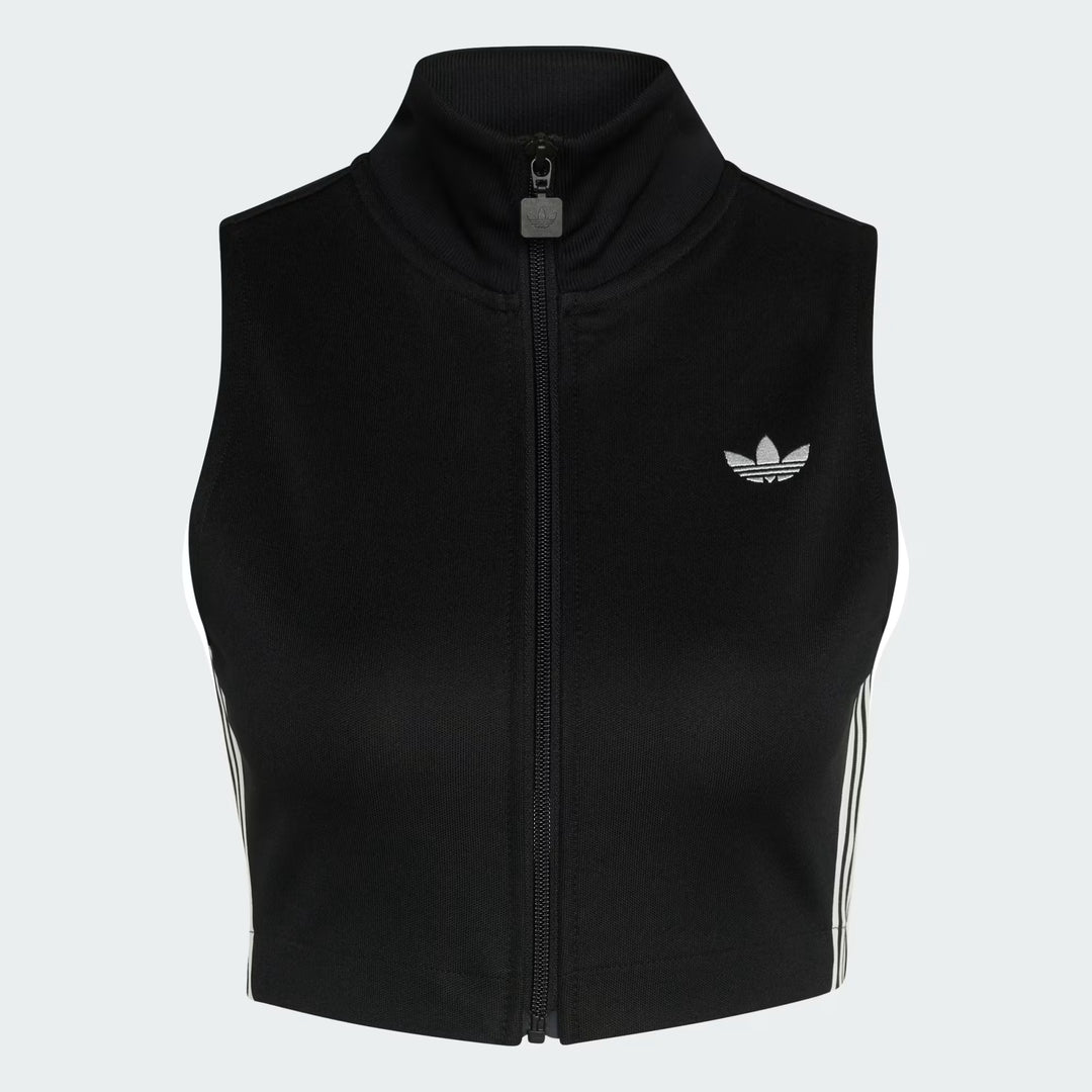 TOP ADIDAS ORIGINALS ESSENTIALS RIBBED FULL-ZIP BLACK