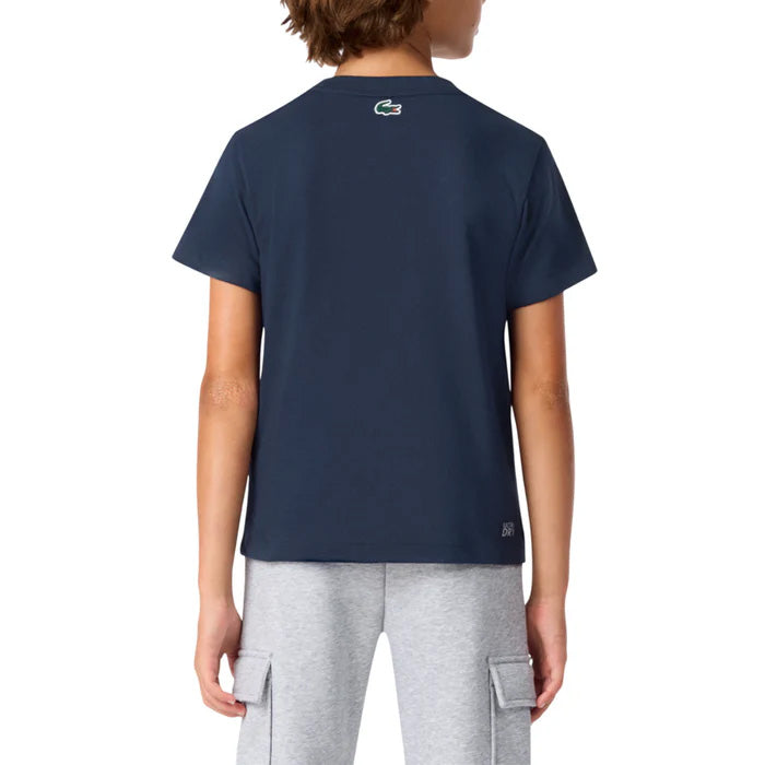 T-SHIRT JUNIOR UNISEX LACOSTE ULTRA DRY CON MAXI COCCODRILLO