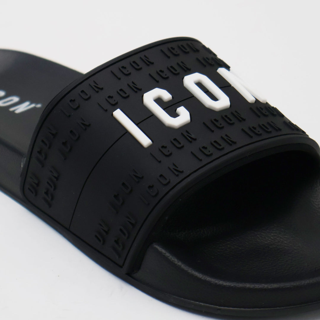 CIABATTE ICON SLIDE BLACK UOMO