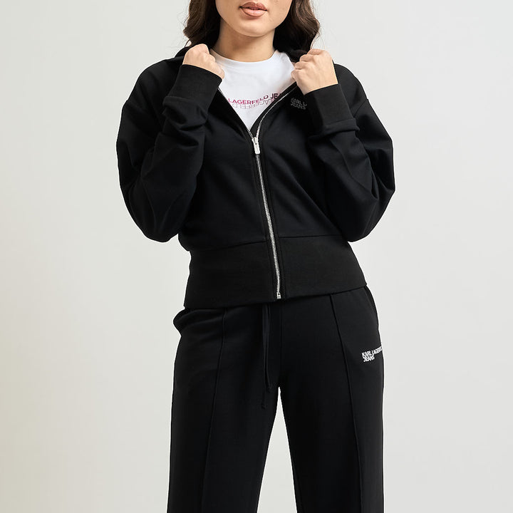 FELPA CON ZIP E CAPPUCCIO DONNA KARL LAGERFELD JEANS NERA