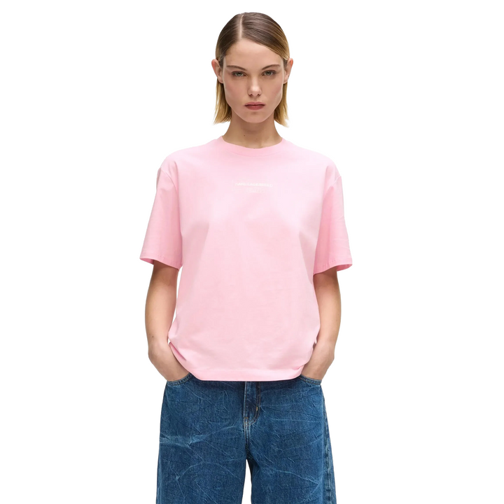 T-SHIRT KARL LAGERFELD JEANS LOGO GRAPHIC PINK