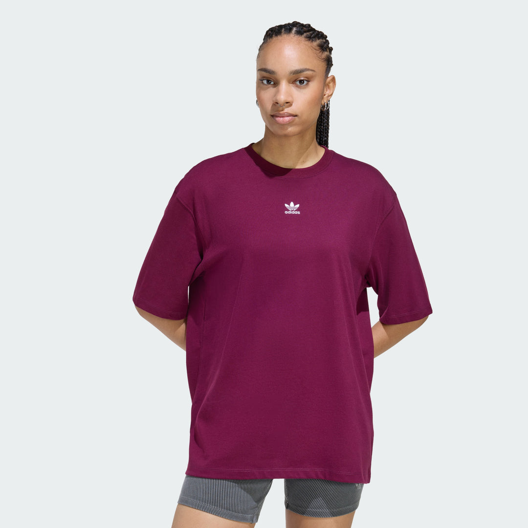 T-SHIRT DONNA ADIDAS ORIGINALS BOYFRIEND ESSENTIALS BORDEAUX
