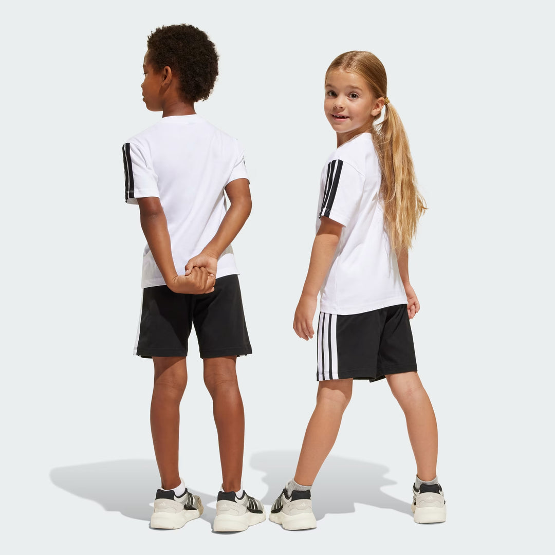 COMPLETINO ADIDAS ESSENTIALS T-SHIRT E SHORTS BIANCO/NERO
