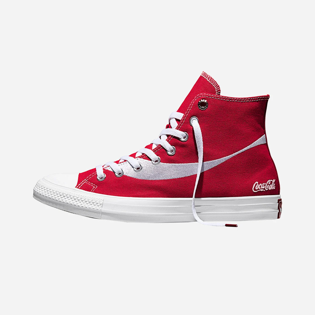 SNEAKERS UNISEX ALTE CONVERSE CHUCK TAYLOR ALL STAR X COCA-COLA ROSSO BIANCO A17889C