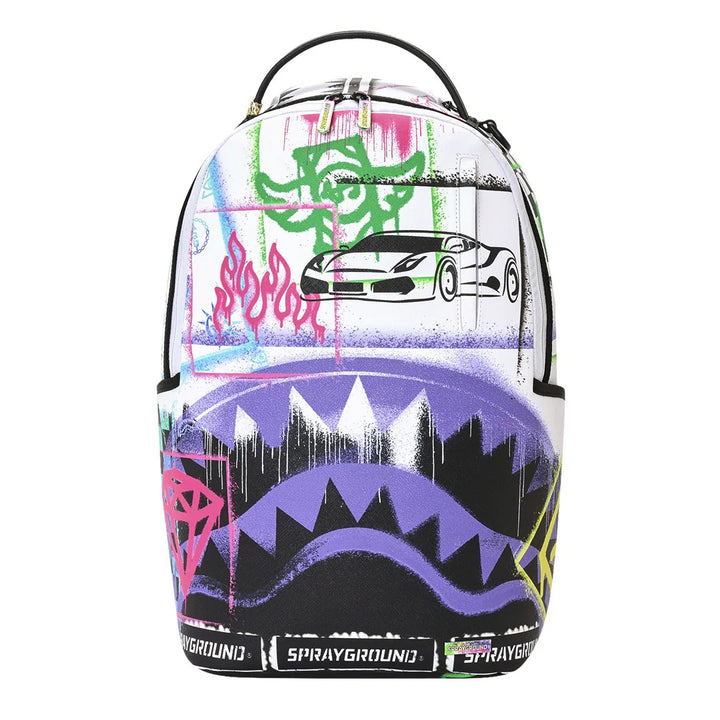 ZAINO UNISEX SPRAYGROUND STENCIL SHARK ATTACK B&W SPLIT [PREORDER]