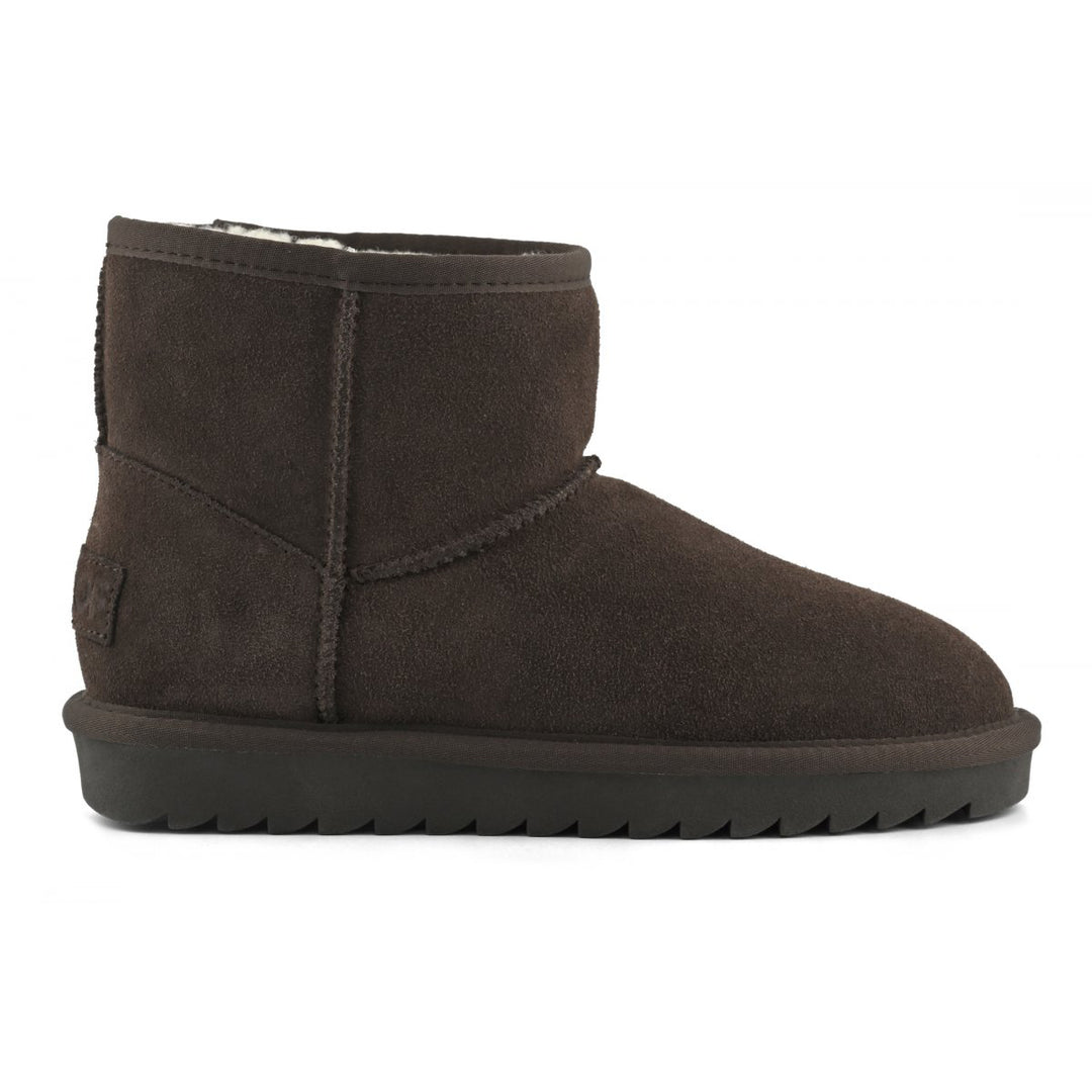 HC.YW001N - Scarpe - Donna - Colors Of California - Stivaletto Donna - Marrone Moka - Ecopelle Con Zip - Stile Biker Chic - Suola Carrarmato - Look Grintoso - Abbigliamento - Autunno/Inverno