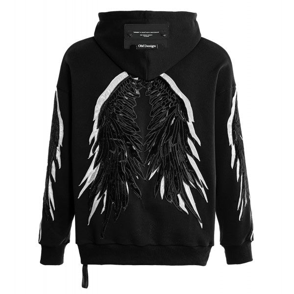 MW093060100 - Felpe - MWM - Uomo - Nera - Stampa Minimal - Versatile/Casual - Con Cappuccio Hoodie - Design Minimalista - Look Urbano/Versatile - Abbigliamento - Autunno/Inverno