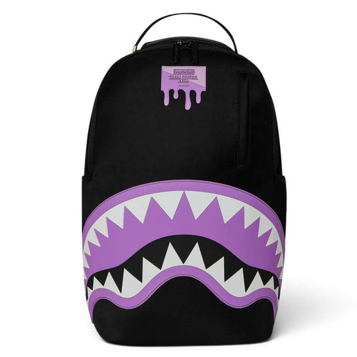 ZAINO UNISEX SPRAYGROUND SHARK CENTRAL LIGHT PURPLE NERO E LILLA