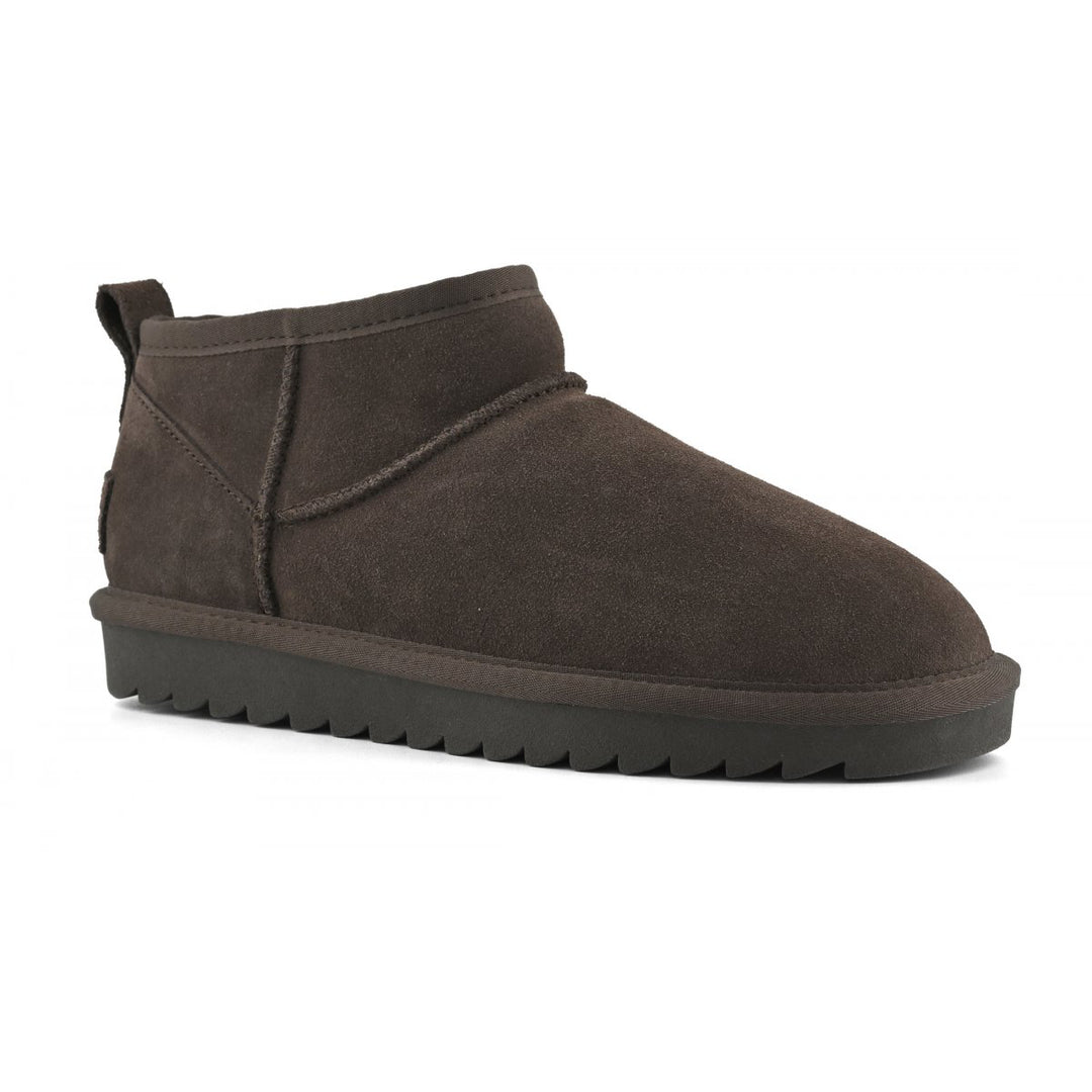 HC.YW078 - Scarpe - Colors Of California - STIVALETTO DONNA - CAMOSCIO FODERA LANA - Scarpa Invernale - Calore & Stile - Comfort Slip-On Essenziale - Grigia & Marrone