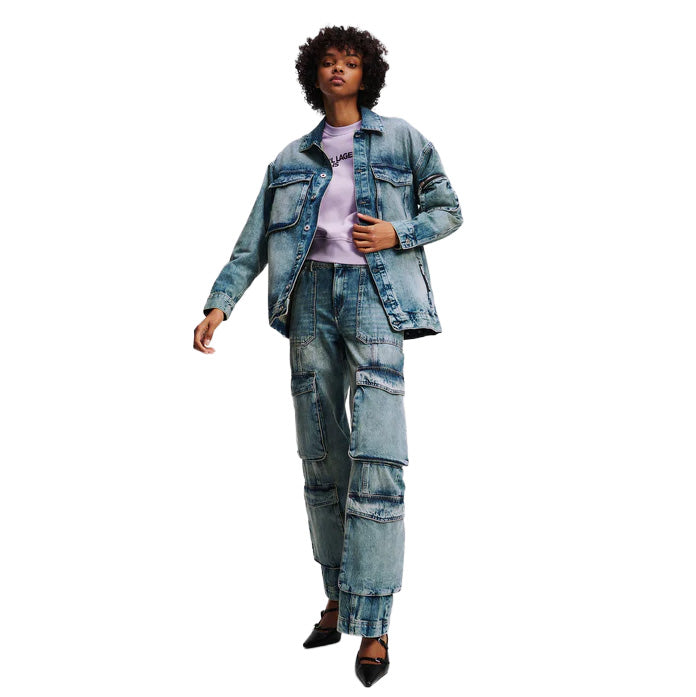 A3W14011 - Giacche - Donna - KARL LAGERFELD - TINTED VISUAL WASHED BLUE - Tasche Multiple - Look Casual