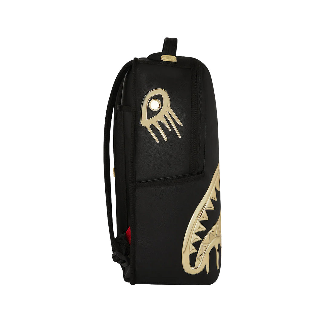 910B8178NSZ - Zaini - Unisex - Sprayground -  GOLD AND DANGEROUS BACKPACK - Nero & Oro - Look Audace - Stash Pocket - Stile Urban Luxury - Accessorio