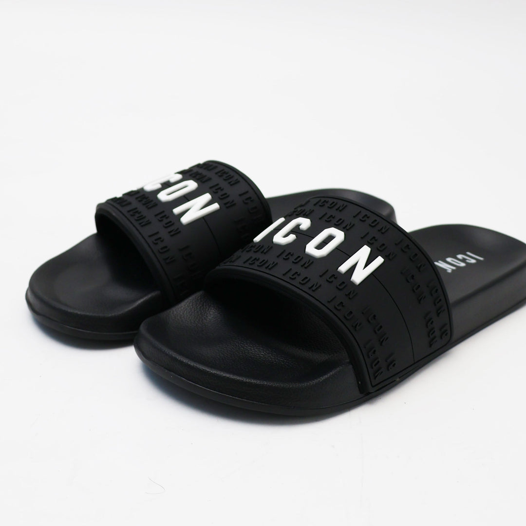 CIABATTE ICON SLIDE BLACK UOMO