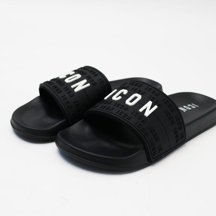 CIABATTE ICON SLIDE BLACK UOMO