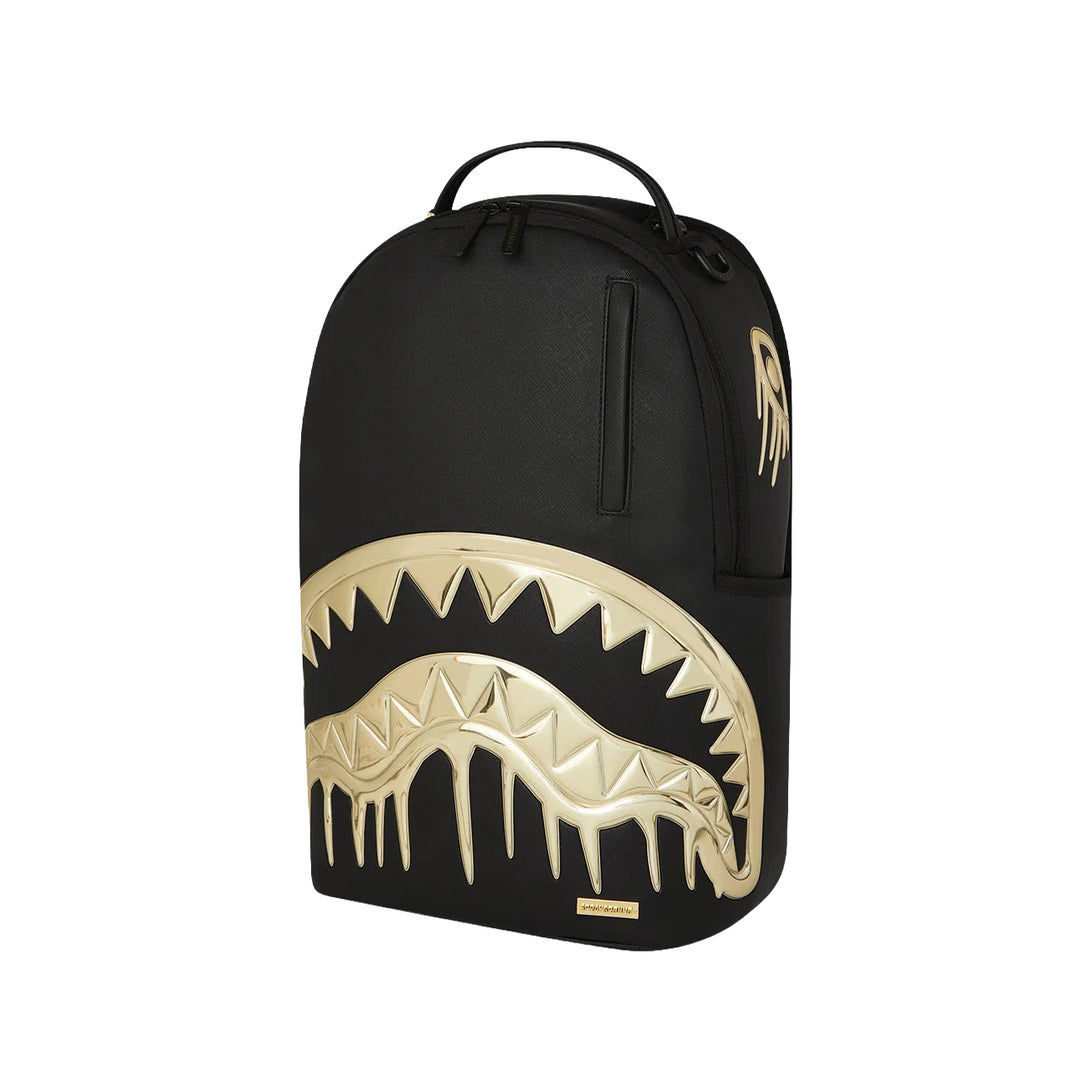 910B8178NSZ - Zaini - Unisex - Sprayground -  GOLD AND DANGEROUS BACKPACK - Nero & Oro - Look Audace - Stash Pocket - Stile Urban Luxury - Accessorio