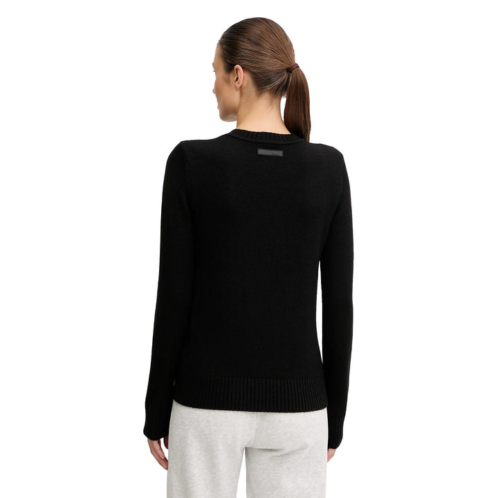 7W000700 AF17574 - Felpe - EMPORIO ARMANI - Maglia Lana - Nero & Beige - Maglione Girocollo - Caldo - Confortevole - Look Sportivo - Abbigliamento Autunno Inverno