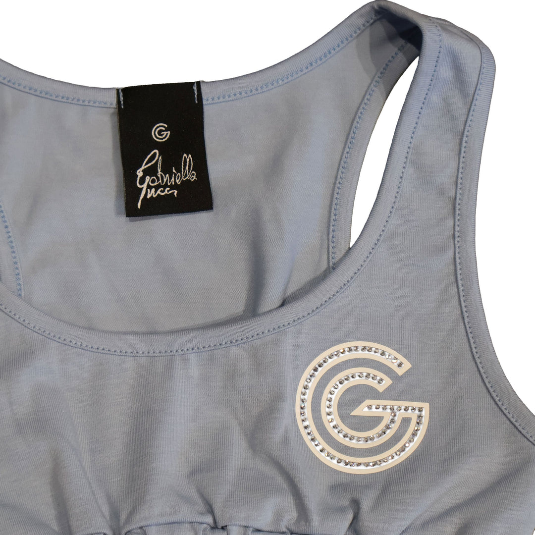 T-SHIRT GABRIELLE LUCCI LOGO "G" STRASS CELESTE JUNIOR