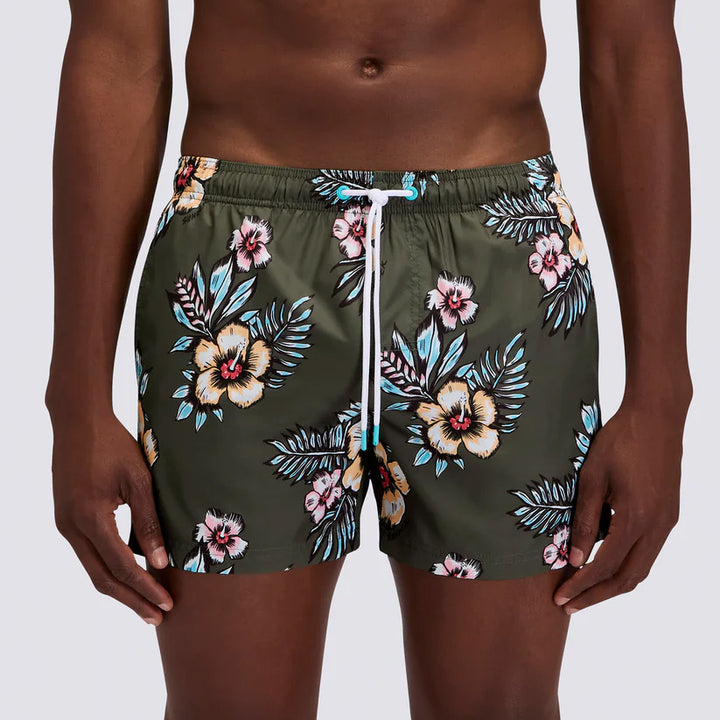 COSTRUME DA BAGNO UOMO SUNDEK CORTO REVERSO FLOREALE VERDE MILITARE