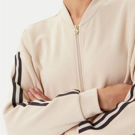 7W000566 AF15528 - Felpe - EMPORIO ARMANI - CANNETE BANDA - Beige - Con Zip - Chic & Sportiva - Sportiva - Abbigliamento Autunno Inverno