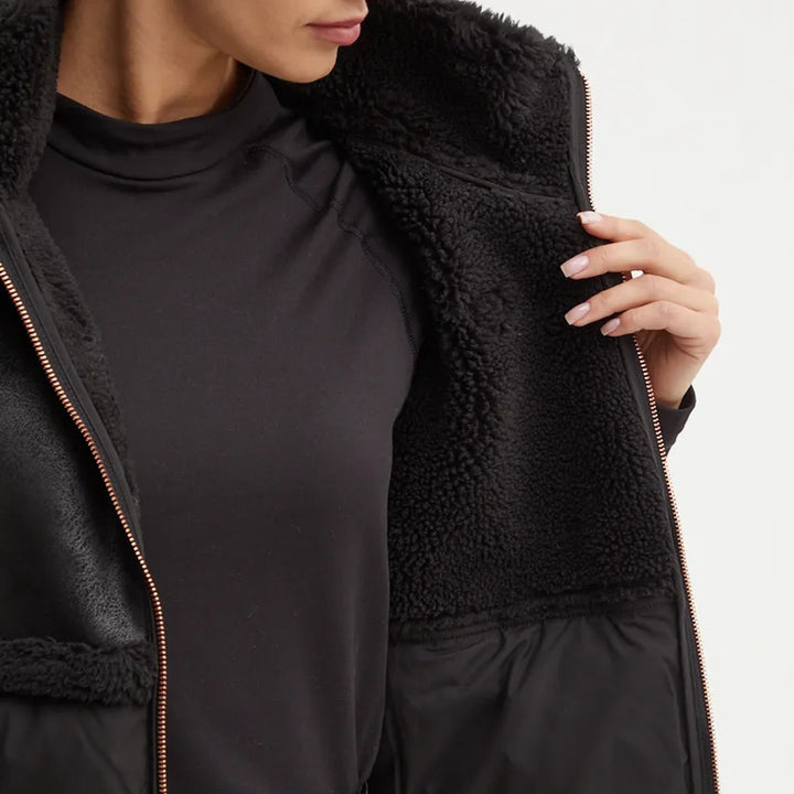 6DTQ04 TNAWZ - Giacche - EMPORIO ARMANI - GILET SMANICATO DONNA - Ecopelle & Montone Sintetico - Marrone & Nero - Imbottitura Leggera - Collo Alto - Outfit Sportivi - Tempo Libero - Abbigliamento Autunno/Inverno