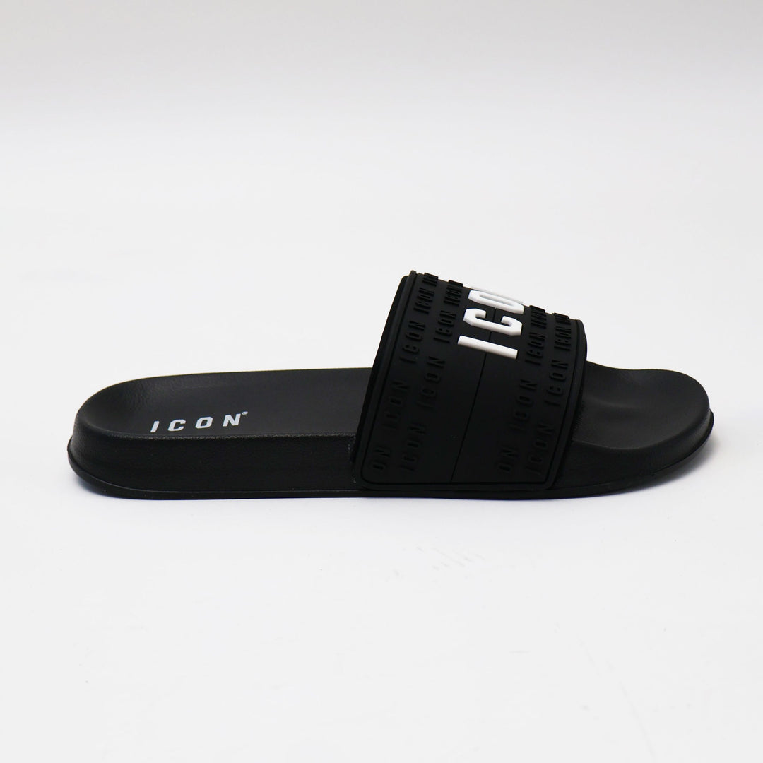 CIABATTE ICON SLIDE BLACK UOMO