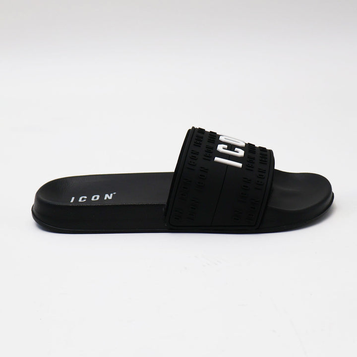 CIABATTE ICON SLIDE BLACK UOMO