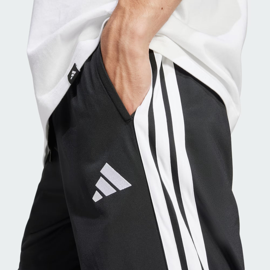 ADIDAS 3-STRIPES TRICOT OPEN HEM TRACK PANTS BLACK JI8802