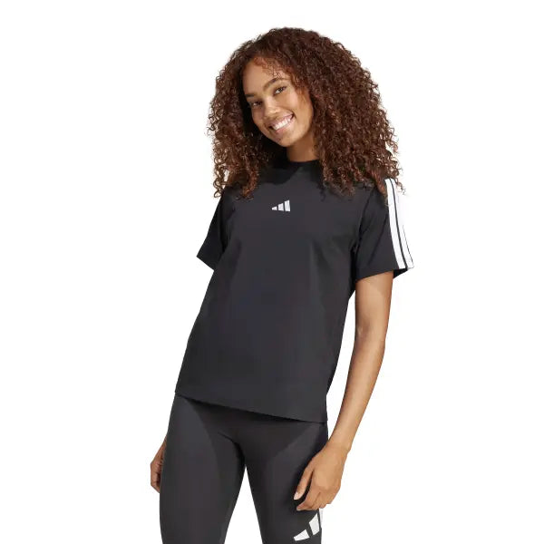 ADIDAS ESSENTIALS 3-STRIPES SINGLE JERSEY BLACK WOMEN'S T-SHIRT JM2393