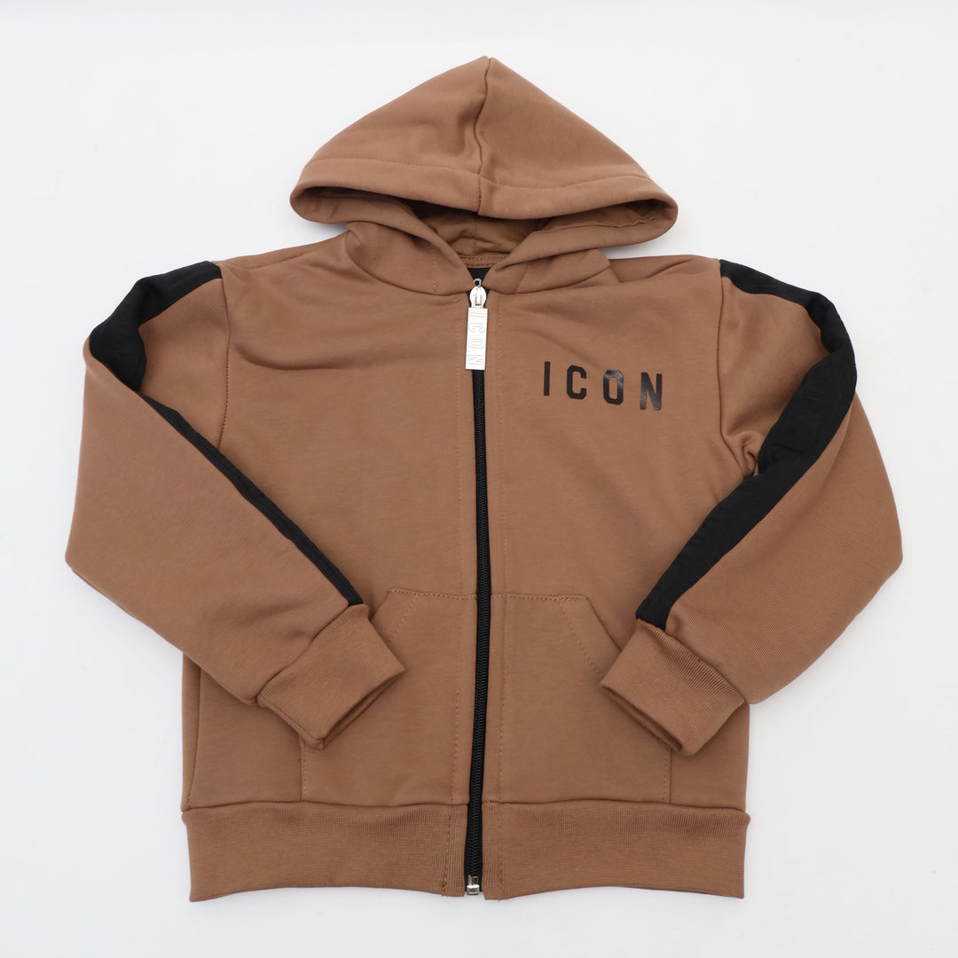 TUTA SPORTIVA ICON BAMBINO COTONE MARRONE INBFS00887